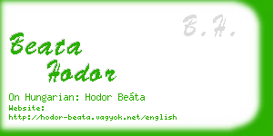 beata hodor business card