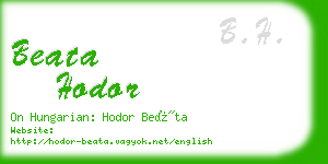 beata hodor business card